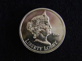 1980 Liberty Lobby - One Silver Eagle -.  999 Pure 1 - Troy Oz Silver (s/h) photo