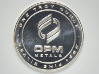 Opm 1 Troy Oz.  999 Fine Silver Bullion Round photo