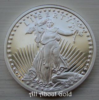 Solid Silver Round 1 Troy Oz Saint Gaudens Lady Liberty American Eagle.  999 Bu photo
