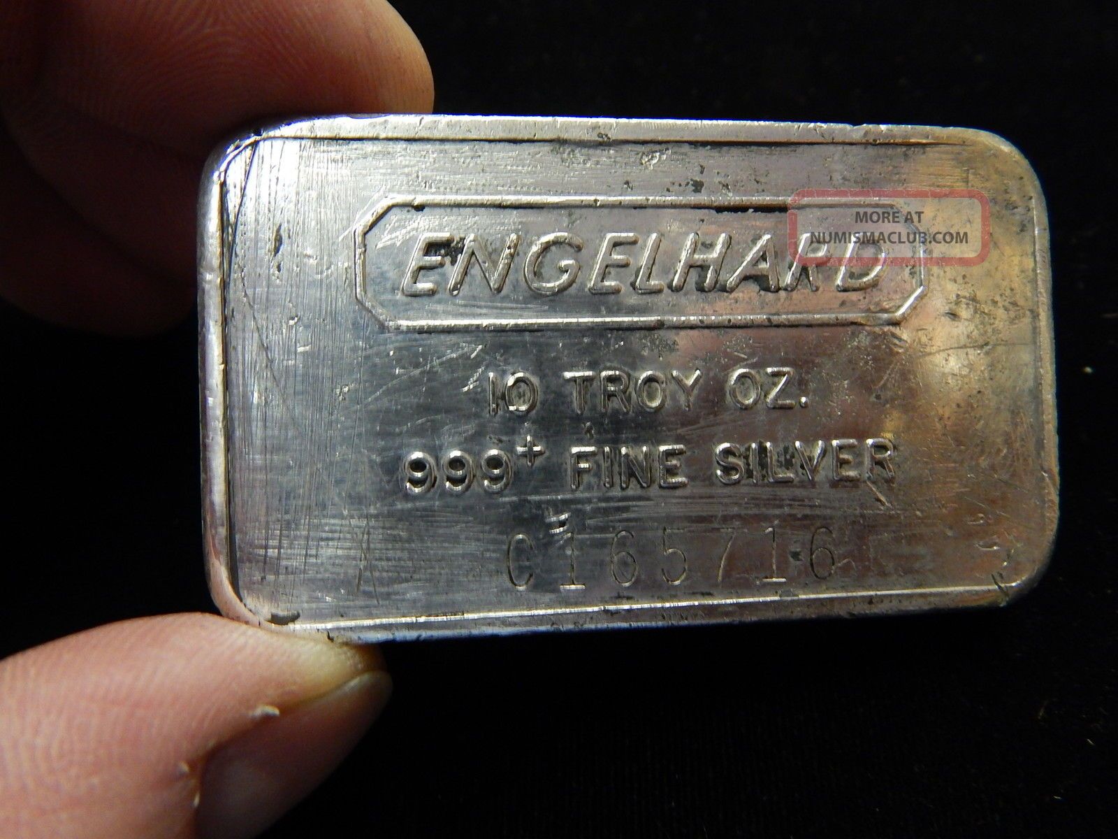 Engelhard 10 Troy Ounce Silver Bar -. 999 Fine Silver