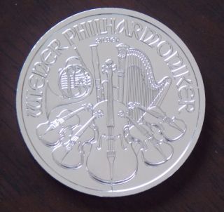 2011 Austrian Vienna Philharmonic Silver Coin 1 Oz.  999 Pure Silver Bu photo