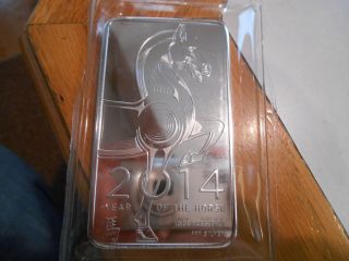 2014 Year Of The Horse - 10 Ounce Troy Silver Bar - photo