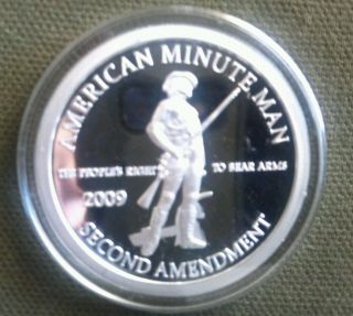 1 Oz.  999 Fine Silver 2009 2nd Amendment - Bill Of Rights Coin Aocs.  Brilli photo