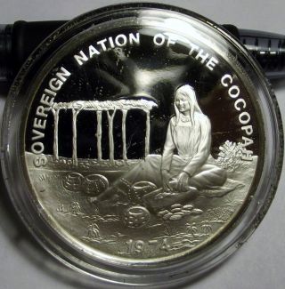 1974 Indian Tribal Nations Franklin.  999 Fine Silver Cocopah Medal photo