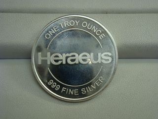 Heraeus 1 Oz.  999 Fine Silver Round photo