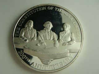 12oz.  999 Fine Silver 200th Anniversary Of The Constitution Of The Usa 1787 - 1987 photo