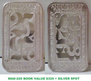 Mad - 220 Abc 25th Anniversary.  999 Silver Art Bar With All Packaging Rarity $325 photo