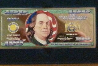 4 Troy Ounces Silver Ben Franklin Anodized Washington Painted photo