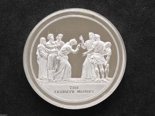 The Tribute Money Sterling Silver Medal Danbury Life Of Jesus D4024 photo