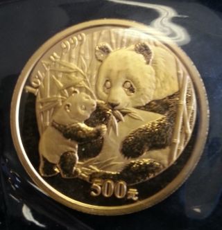 2005 1 Oz Au.  999 Gold Chinese Panda photo