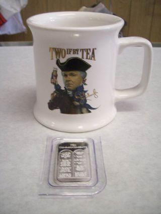 1 Oz Ten 10 Commandments.  999 Fine Silver Bar Rush Limbaugh Tea Party Mug photo