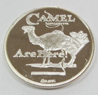 Camel Cigarettes Camel Are Here 1 Oz.  999 Pure Silver Round With photo