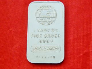 Engelhard Silver One Troy Ounce.  999 Fine Silver Bar photo