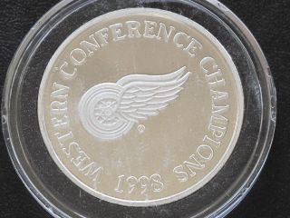 1998 Detroit Red Wings Western Champions Proof Silver Medal Ser 789 C8405l photo