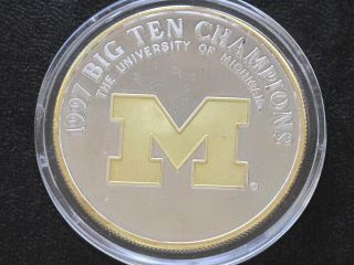1997 University Of Michigan Big Ten Champions Silver Art Round C8428 photo