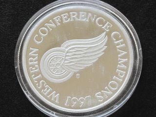 1997 Detroit Red Wings Western Champions Proof Silver Medal Ser 323 C8408 photo