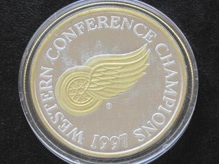1997 Detroit Red Wings Western Champions Proof Silver Medal Ser 310 C8414l photo