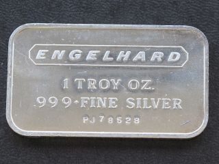 Engelhard Silver Art Bar Serial Pj 78528 1 Troy Ounce C3422 photo