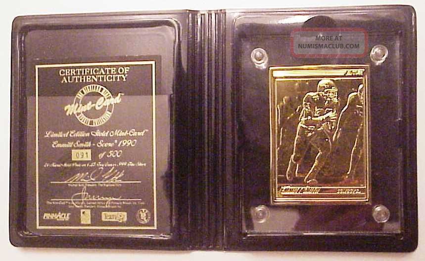 Gold Emmitt Smith Score Rookie Card 4 25 Oz 999 Silver Bar ltd 