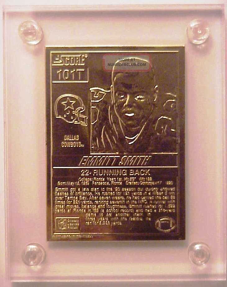 Gold Emmitt Smith Score Rookie Card 4 25 Oz 999 Silver Bar ltd 