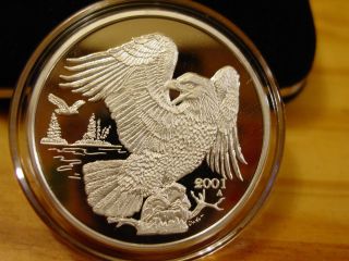 Alaska 2001 Eagle Crest Medallion.  999 Fine Silver 1 Troy Oz photo