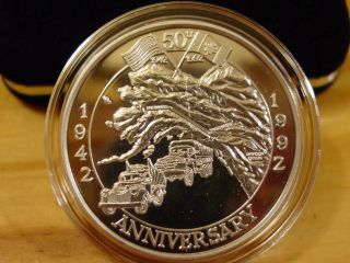 Alaska 1992 Alcan 50th Ann.  Proof Medallion 999 Fine Silver 1 Troy Oz photo