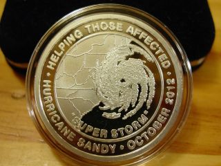 Alaska Superstorm Hurricane Sandy Proof Medallion 999 Fine Silver 1 Troy Oz photo