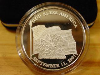 Alaska Sept.  11 2001 Eagle Medallion.  999 Fine Silver 1 Troy Oz photo