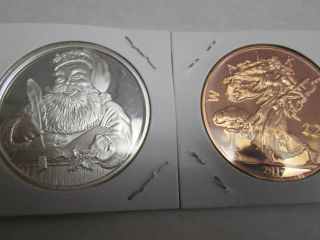 2013 Christmas Santa Silver Oz Round Bullion Coin photo