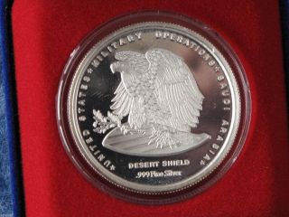 Liberty Bell Operation Desert Storm Silver Art Medal.  999 Fine Silver E1157 photo