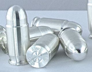 1 Oz Silver Bullet -.  45 Acp Caliber -.  999 Pure Silver photo