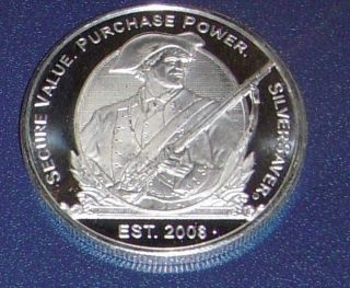 Mass Metal/silver Saver 1 Troy Ounce.  999 Fine Silver Bullion Round (frosted). photo