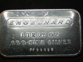 Engelhard 1 Oz 999 Silver Bullion Bar Horizontal With Serial No. photo