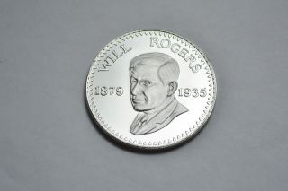 Will Rogers Memorial Sterling Silver Coin Franklin Serial 1670 F14 photo