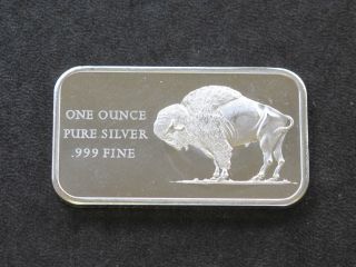 Bison Buffalo Bicentennial Silver Art Bar A9559 photo