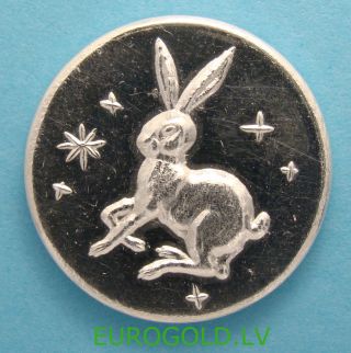 Eurogold Year Zodiac Rabbit 5 G Fine Silver Bullion Round - 643 photo