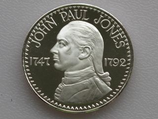 John Paul Jones 1747 - 1792 Silver Proof Medal Franklin D0544 photo