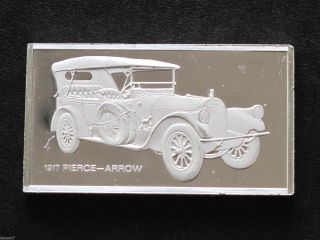 1917 Pierce - Arrow Automobile Sterling Silver Bar 2 Troy Oz.  Franklin D6321 photo