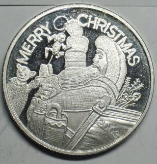 2003 Merry Christmas Onetroy Ounce 999 Fine Silver Round Shipped T213 photo