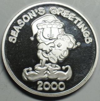 2000 Seasons Greetings Onetroy Ounce 999 Fine Silver Round Shipped T214 photo