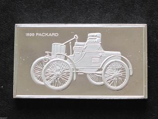 1899 Packard Automobile Sterling Silver Bar 2 Troy Oz.  Franklin D6322 photo