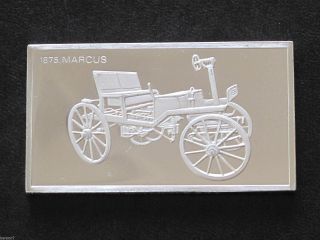 1875 Marcus Automobile Sterling Silver Bar 2 Troy Oz.  Franklin D6325 photo