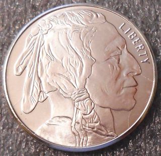 Indian Buffalo Head Medallion Coin {bu} 1 Troy Ounce.  999 Pure Fine Silver Round photo