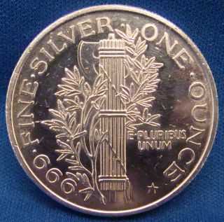 U.  S.  Mercury Dime Commemorative 1 Ounce Of.  999 Fine Silver Round photo