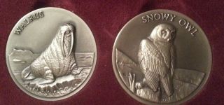 Sterling Silver Walrus & Snowy Owl Longines Symphonette Medal/coin photo