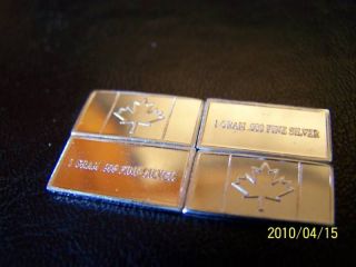 1 - Gram.  999 Pure Silver Bar/of Canadian Flag photo