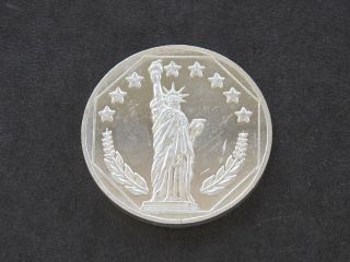 Statue Of Liberty Silver Art Round Siltex Inc.  A9351 photo