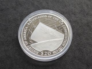 2006 U.  S.  Constitution Republic Of Liberia $20 Silver Coin A7254 photo