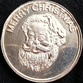 1 Oz.  999 Fine Silver Merry Christmas And Happy Year photo