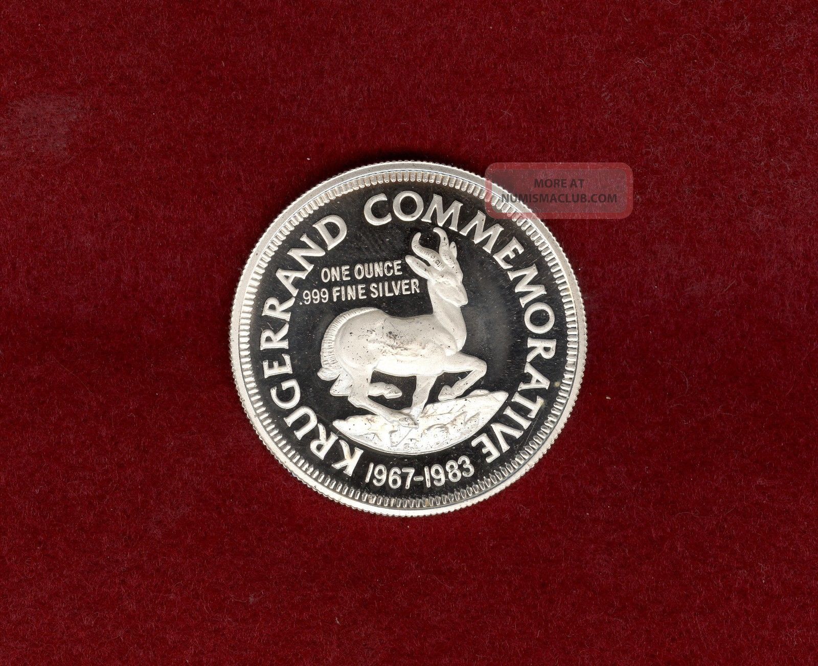 1967 1983 1oz 999 Fine Krugerrand Commemorative Silver Round 1967-1983-1oz-999-fine-krugerrand-commemorative-silver-round